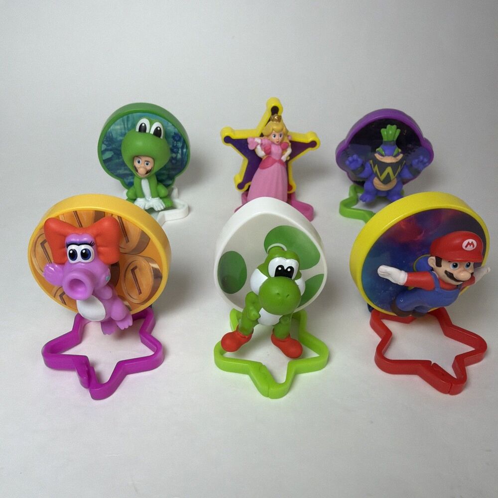 6 Pc 2026 McDONALD'S Super Mario Galaxy HAPPY MEAL TOYS, No Duplicate